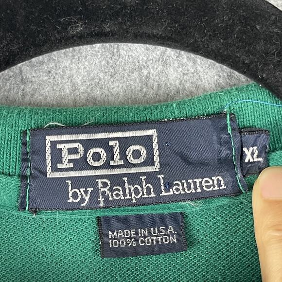 Vintage Polo Ralph Lauren Polo Shirt Mens XL Stripe Short Sleeve USA Made 90s - Picture 5 of 13